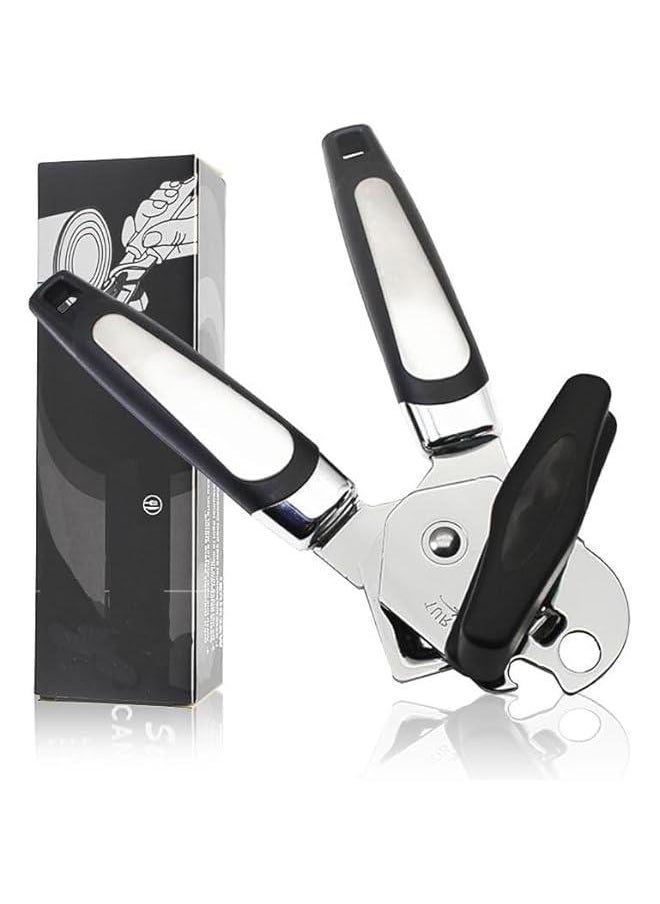HOOKOR - Can Opener Manual, Smooth Edge Safe Cut for Beer Tin Bottle, Handheld Heavy Duty Can Opener, Comfortable Soft Handle, Sharp Cutting Wheel, Built in Bottle Opener - Image 1