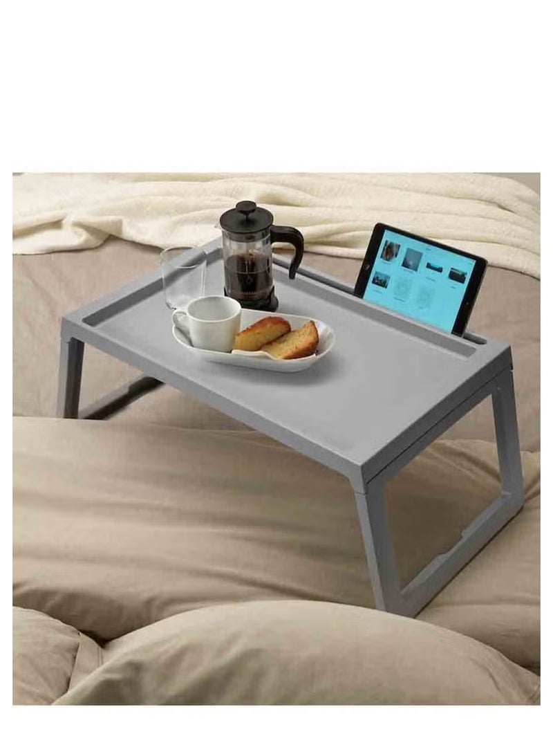 بلاستيكنا طاولة بلاستيك عصرية متعددة الإستخدامات قابلة للطي، لون رمادي - Image 1