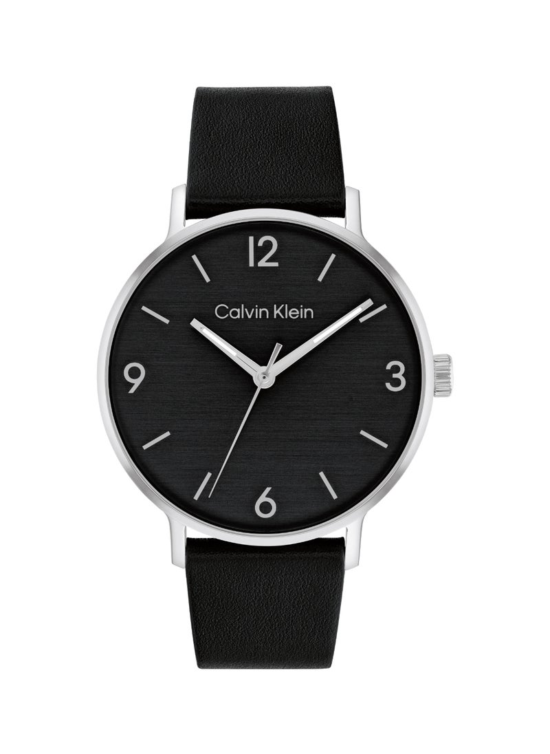 CALVIN KLEIN ساعة رجالية دائرية أنالوج بعلبة سوداء - 25200437  - Image 1