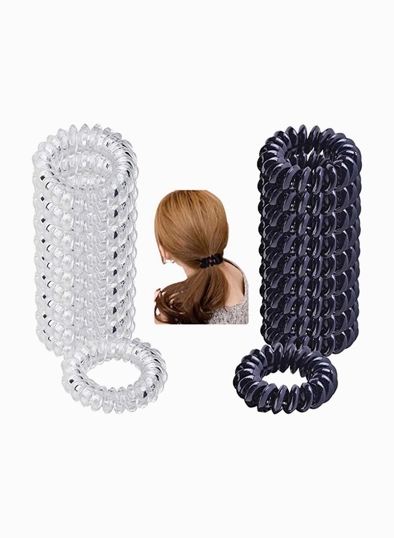 Spiral Hair Ties Small Plastic Hair Coil Bands Spiral Ponytail Holders Cord Traceless Hair Ring Hair Accessories for Women Girls 20 Pcs - Image 1