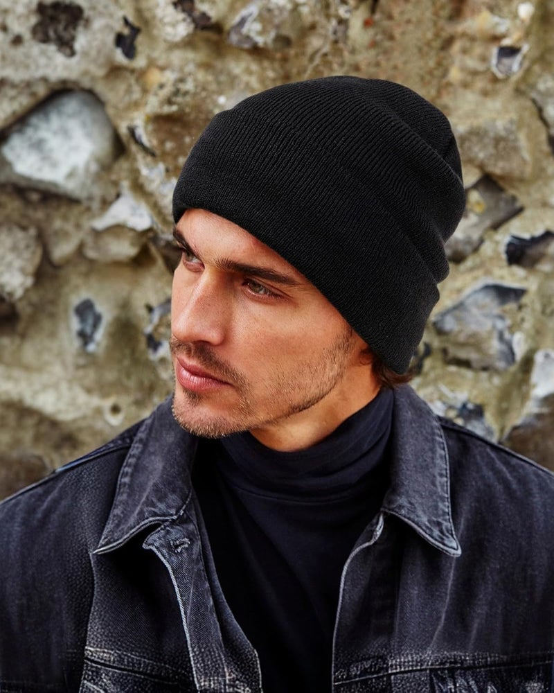 NORTHWIND Cuffed Knitted Unisex Acrylic Winter Cap for Man & Women Beanie Cap for Men & Women Monkey Cap Woolen Cap for Men & Woman (in, Alpha, Free Size, Dark Grey) - Image 4