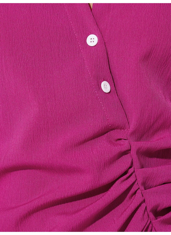 Take Two Take Two Solid Long Sleeve V-Neck Wrap Shirt  - Image 3