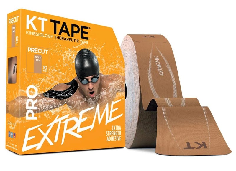 KT Tape PRO Extreme, Synthetic Jumbo Kinesiology Athletic Tape, 150 Count, 10” Precut Strips, Titan Tan - Image 1