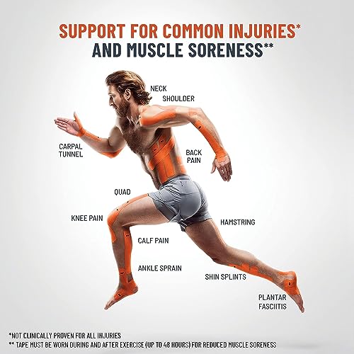 KT Tape PRO Extreme, Synthetic Jumbo Kinesiology Athletic Tape, 150 Count, 10” Precut Strips, Titan Tan - Image 4