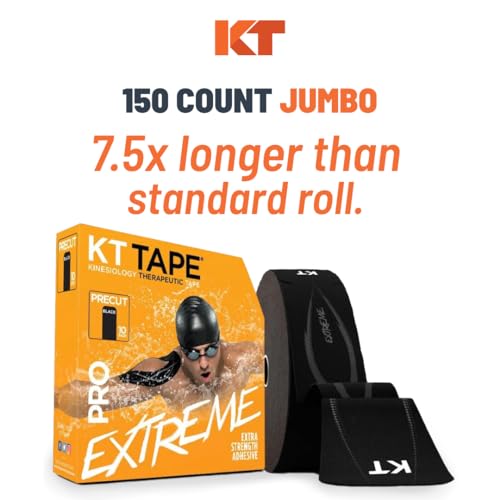 KT Tape PRO Extreme, Synthetic Jumbo Kinesiology Athletic Tape, 150 Count, 10” Precut Strips, Titan Tan - Image 3