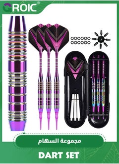 GROIC 3 Aluminum Shaft Metal Dart Set,Professional Soft Tip Darts Set for Electronic Dartboard,Dart Suit with Steel Needle Darts,Plastic Tip Darts  - Image 1