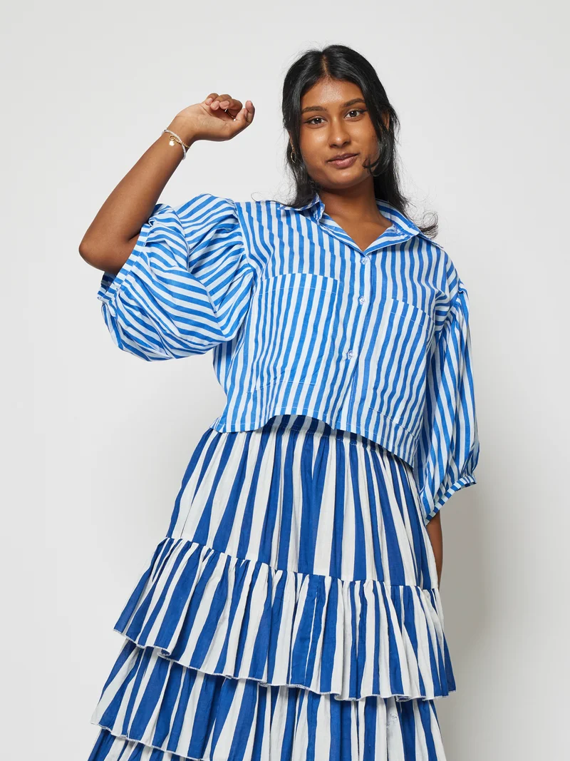 Kyshmysh  INDIGO SKIRT SET for Women | Best Price UAE