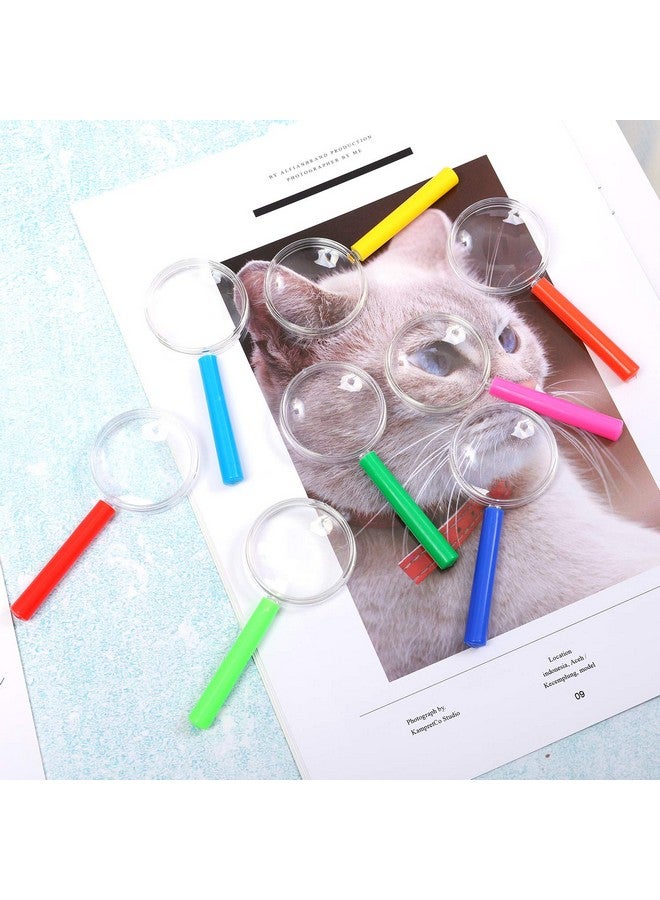 Elcoho 32 Pack Magnifying Glasses For Young People Plastic Colorful Magnifying Glasses For Party Favors Educational Toys With Storage Bag, 8 Colors - Image 5