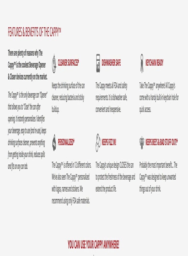 كابي، أفضل فتاحة وإغلاق علب مشروبات! عبوة من 12 لونًا - Image 3