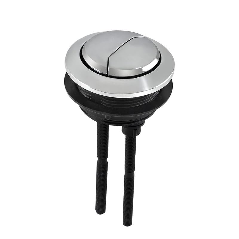 TAXAN POLYMERS Taxan Dual Flush Push Button for Toilet Water Tank (58 mm) – Chrome Finish Anti-Bacterial Surface, Round Design for Lid Holes (Inner 58 mm to 68 mm Size), Durable ABS Material - Image 1