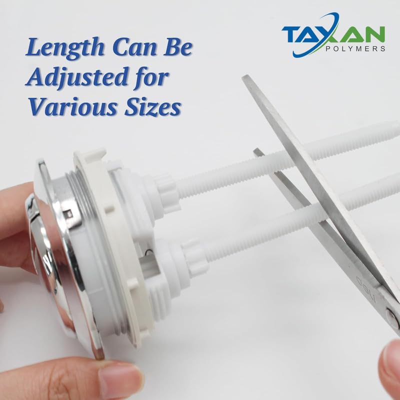 TAXAN POLYMERS Taxan Dual Flush Push Button for Toilet Water Tank (58 mm) – Chrome Finish Anti-Bacterial Surface, Round Design for Lid Holes (Inner 58 mm to 68 mm Size), Durable ABS Material - Image 5