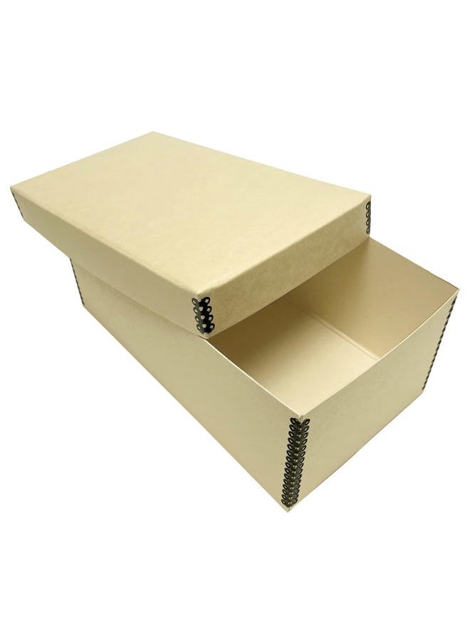 Lineco Photo Card Box, Museum-Quality Archival Storage, Acid-Free with Removable Lid, Bulk Storage for Negatives, Prints, Films, Photos, 4x6x12 Inches, Tan  - Image 1