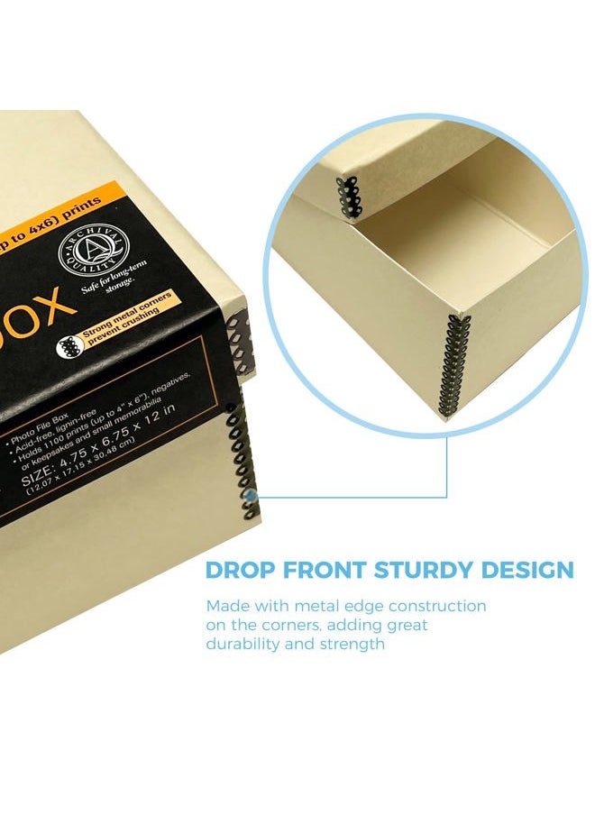 Lineco Photo Card Box, Museum-Quality Archival Storage, Acid-Free with Removable Lid, Bulk Storage for Negatives, Prints, Films, Photos, 4x6x12 Inches, Tan  - Image 4