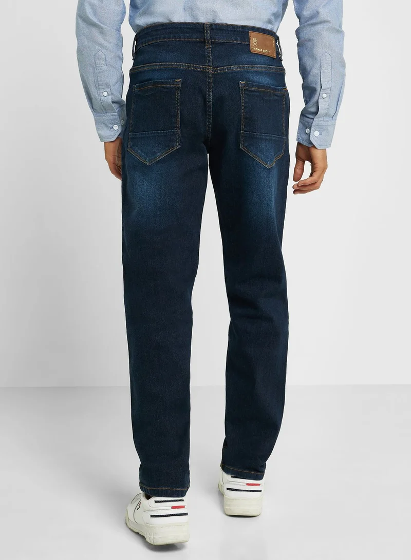 Thomas Scott Thomas Scott Men Smart Regular Fit Light Fade Stretchable Jeans