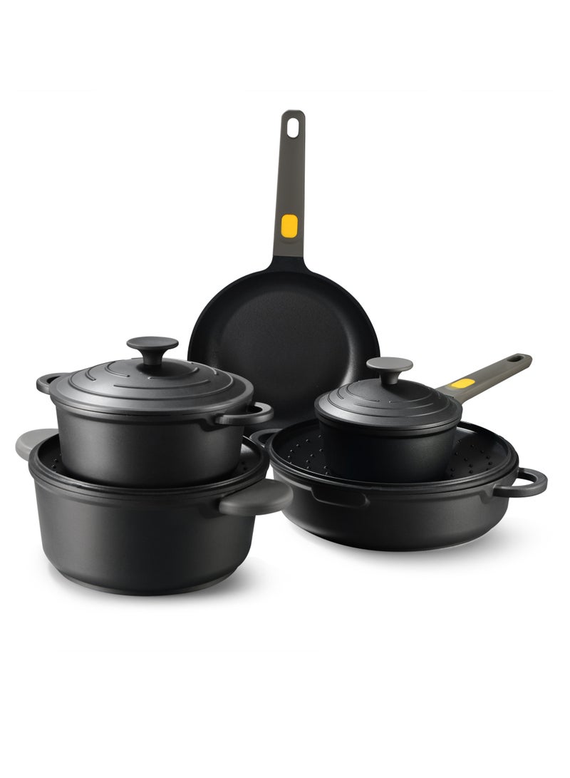 Noon East Die-Cast Aluminum Cookware Set 5-Piece – Non-Stick Elegant Black - Image 1