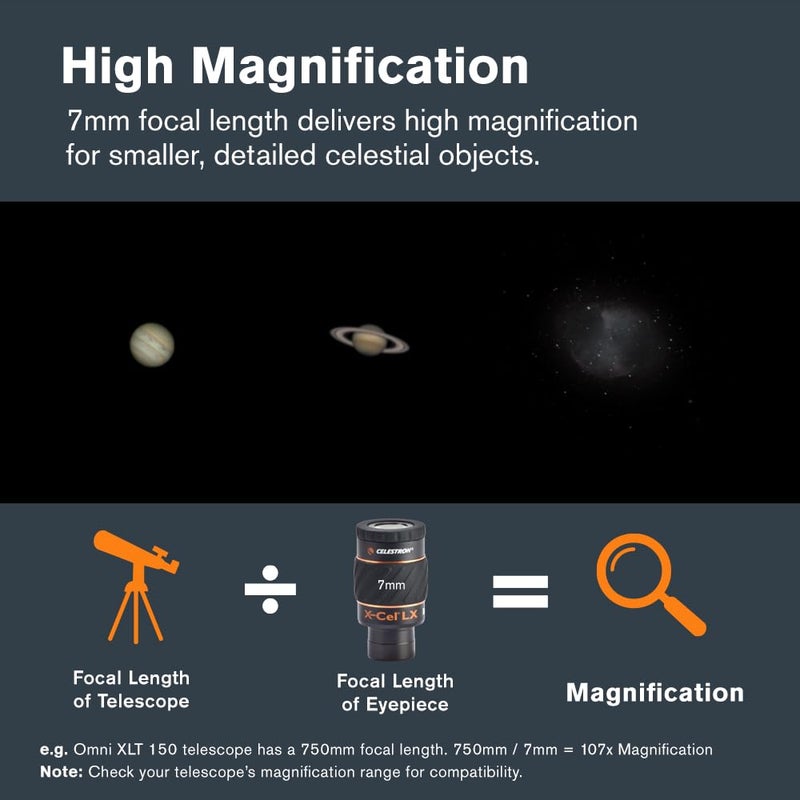 Celestron 93422 X-Cel LX Series - 1.25'' Eyepiece, 7mm - Image 4