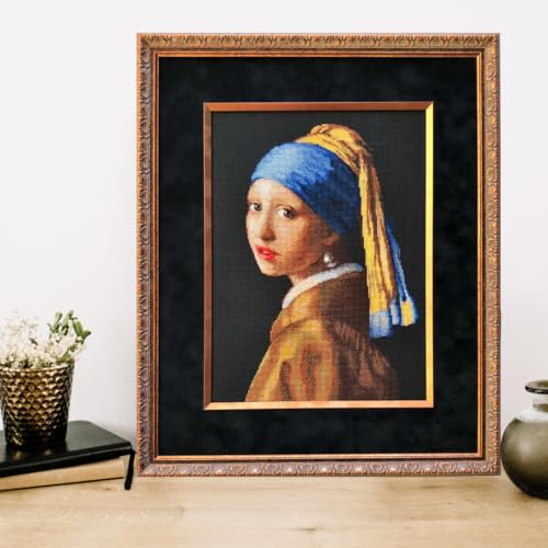 RIOLIS Girl with a Pearl Earring After J Vermeer 100063 Cross Stitch Kits 11x15Cross Stitch Kits for Beginners Advanced Crossstitching Kit Adult Embroidery Counted Stitching Kit - Image 3