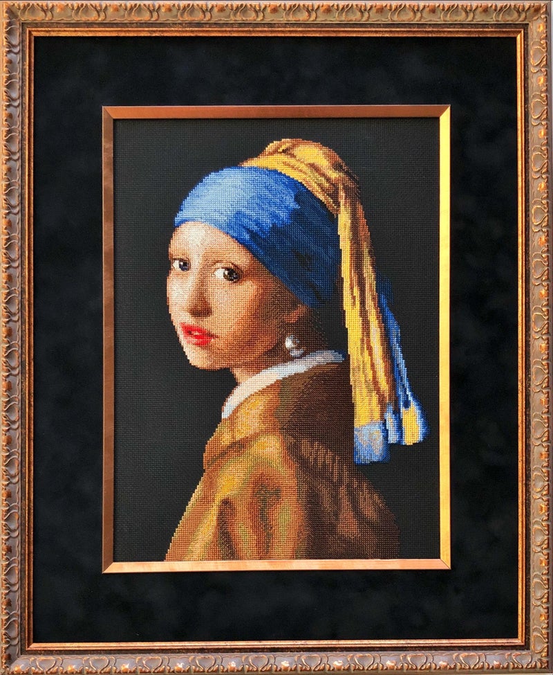RIOLIS Girl with a Pearl Earring After J Vermeer 100063 Cross Stitch Kits 11x15Cross Stitch Kits for Beginners Advanced Crossstitching Kit Adult Embroidery Counted Stitching Kit - Image 2