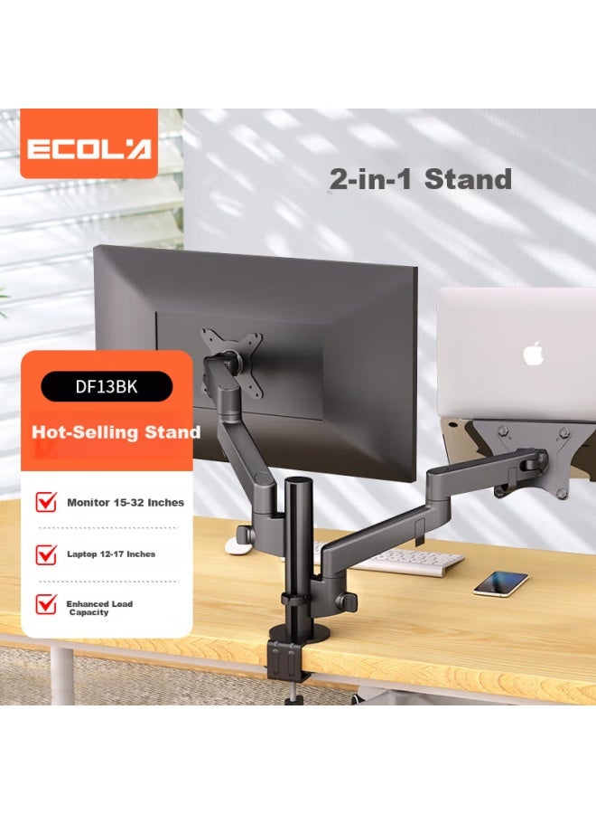 Ecola Monitor Stand Mechanical Arm Computer Stand Display Screen Arm Monitor Riser Compatible With Zowie Monitor Laptop 2-in-1 Df13bk - Image 1