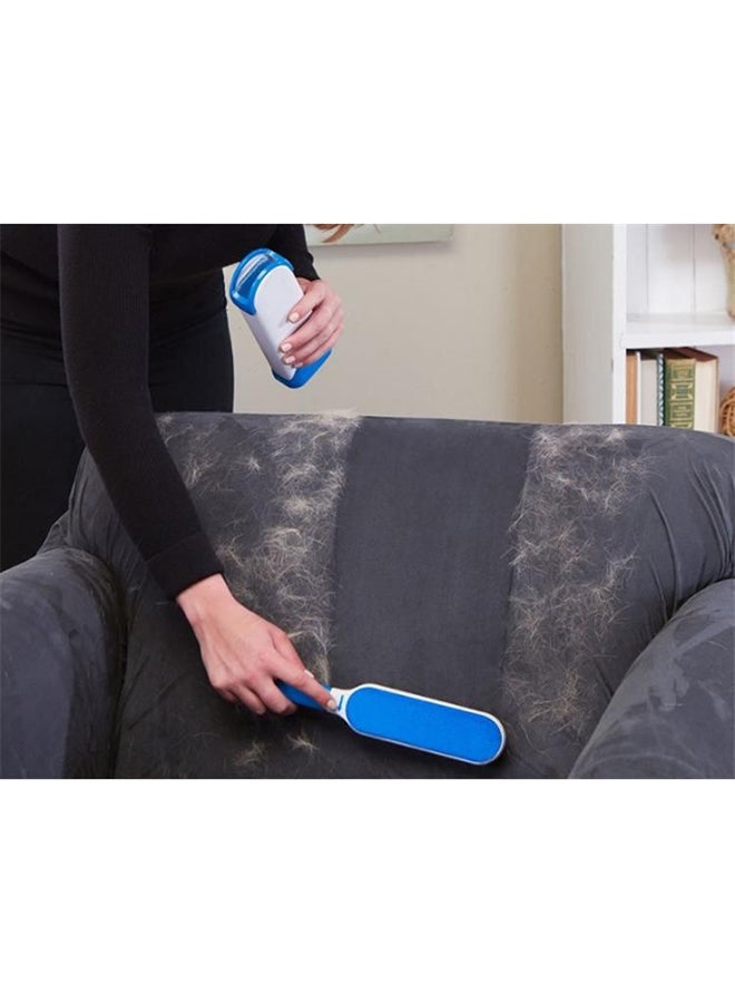 Double Sided Reusable Pet Fur Remover With Self-Cleaning Base Blue/White - Image 3