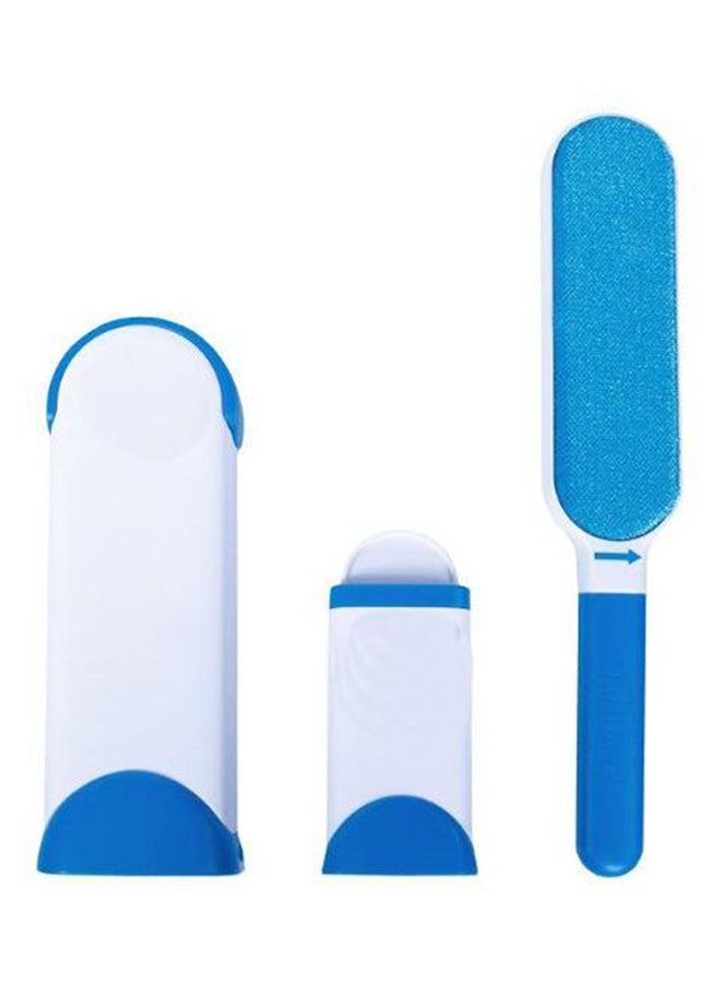 Double Sided Reusable Pet Fur Remover With Self-Cleaning Base Blue/White - Image 1