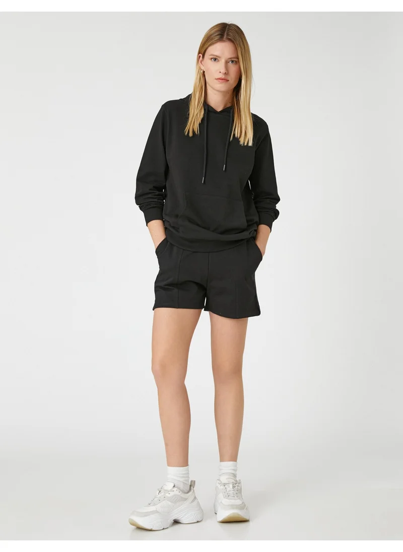 كوتون Ribbed Comfortable Short Shorts with Elastic Waist