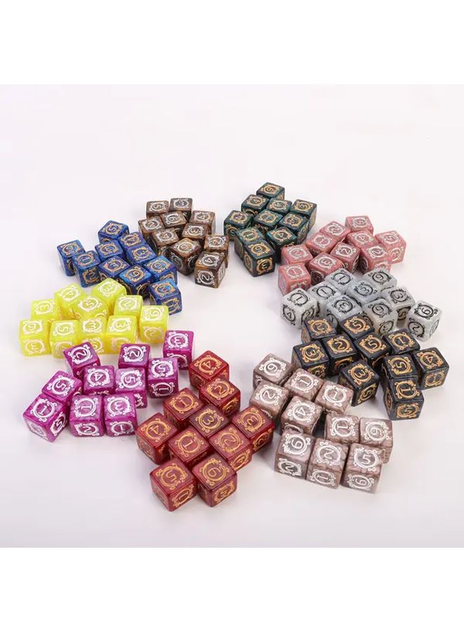 10 Pieces Purple Acrylic Dragon Pattern 6 Sided Dice for Party Entertainment - Image 1