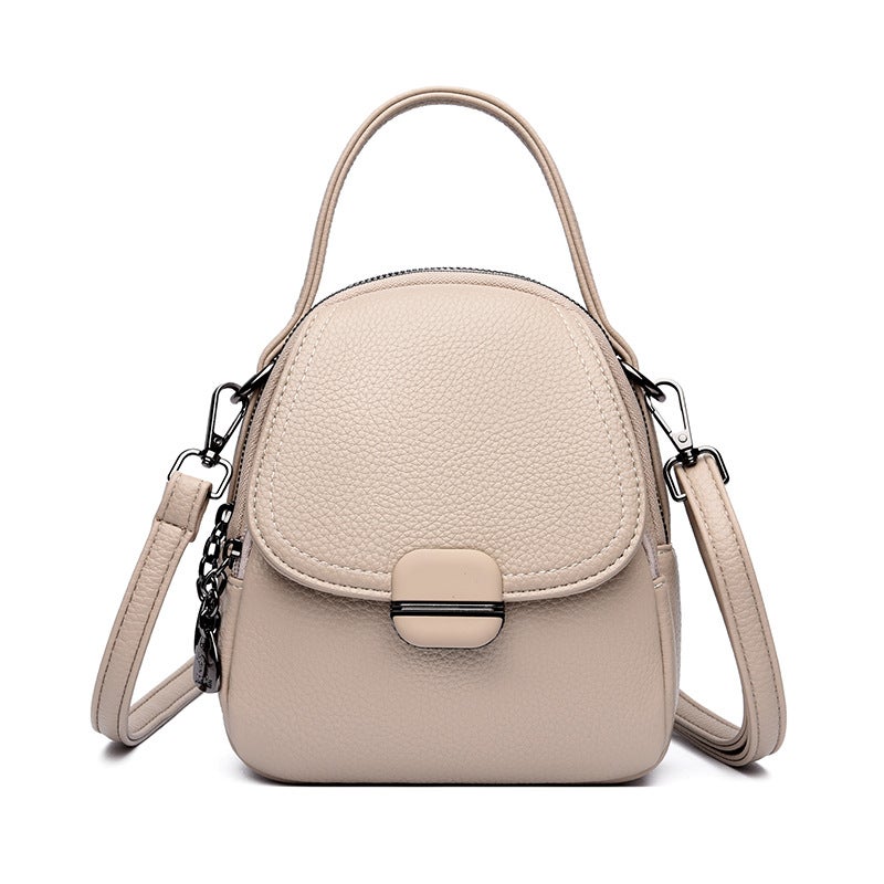Mini Lightweight Shoulder Bag for Women, 3 Compartments, PU Leather - Image 1