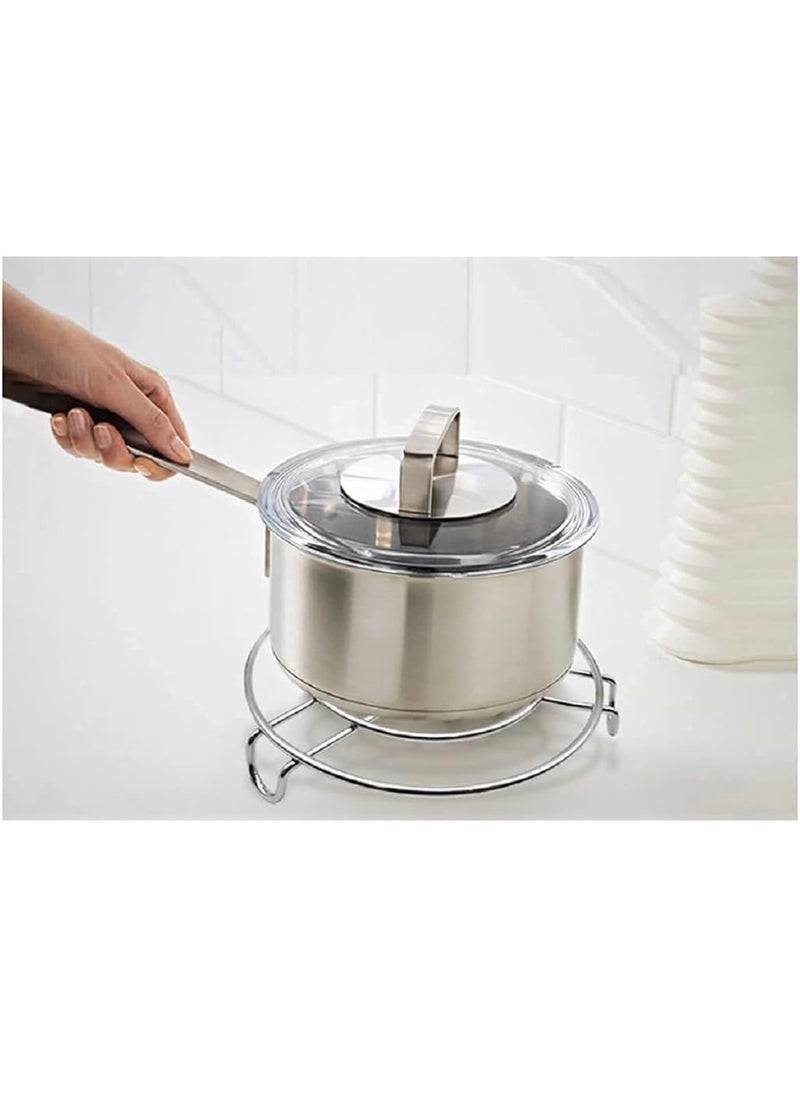 4EV7 Universal Cooker Stand with Adjustable Height - Portable and Easy to Assemble Stainless Steel Cooker Streaming Tray Stream Heavy Stainless Steel cookware Tool Set of 2 - Image 4