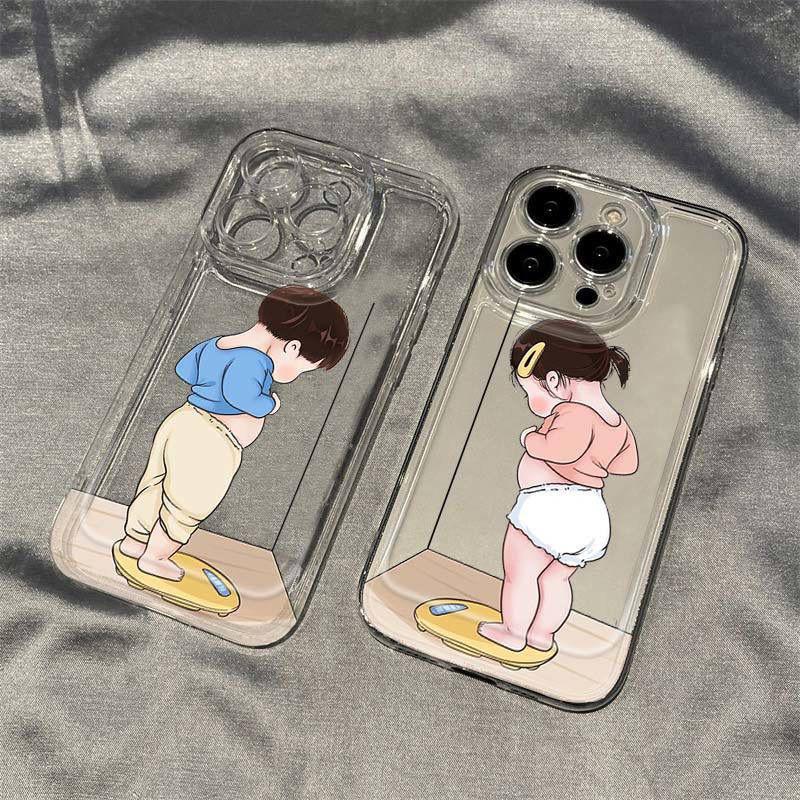 Cute weighing men and women for Apple 15 mobile phone case iphone14pro/13/12/xsmax/11 full package XS - Image 1