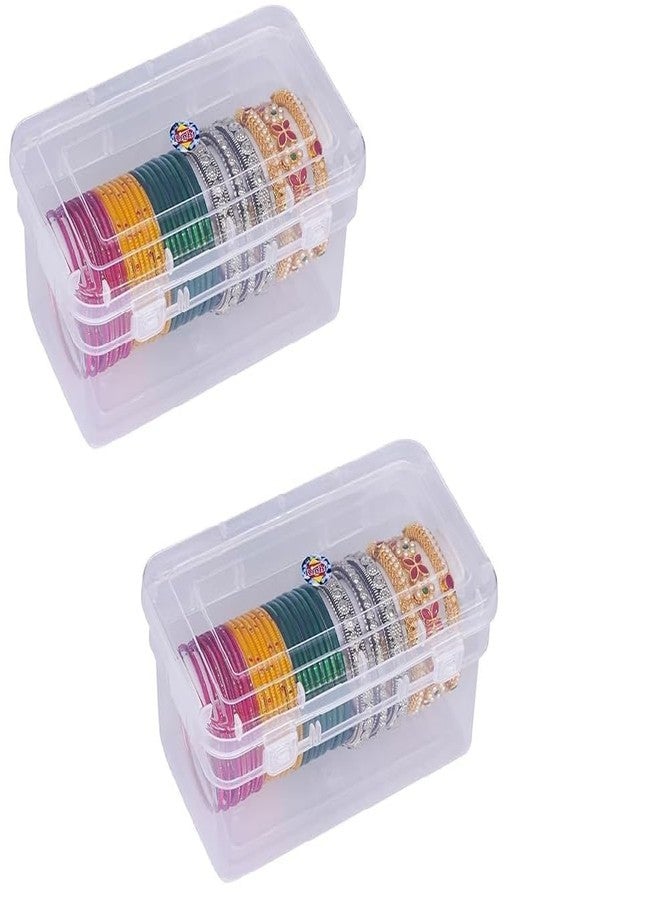 MFN Plastic adjustable Rod Bangle Box Chudi Set Organizer Jewellery Storage Display Box for Bangles Chudi Bracelet Wrist Watch Hair Bands Scrunchies Accessories, Transparent - Image 1