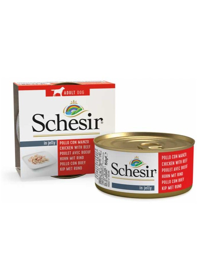 Schesir 10PC Dog Wet Food-Chicken Fillets With Beef 150g - Image 2