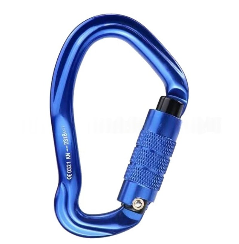23KN Auto Locking Gate Carabiner Heavy Duty D Shape Buckle Pack D-ring Carabiner Climbing Rappelling Hammock Locking Clip blue - Image 1