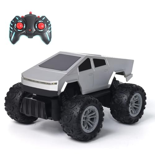 Popsugar Off Roader Rechargeable Remote Control Car | RC Car Monster Truck | 4 Headlight Modes | Lithium Battery | C-Type Charging | 2.4GHz Remote Controller | Made in India, Silver - Image 1