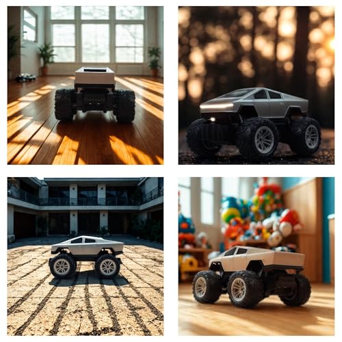 Popsugar Off Roader Rechargeable Remote Control Car | RC Car Monster Truck | 4 Headlight Modes | Lithium Battery | C-Type Charging | 2.4GHz Remote Controller | Made in India, Silver - Image 3