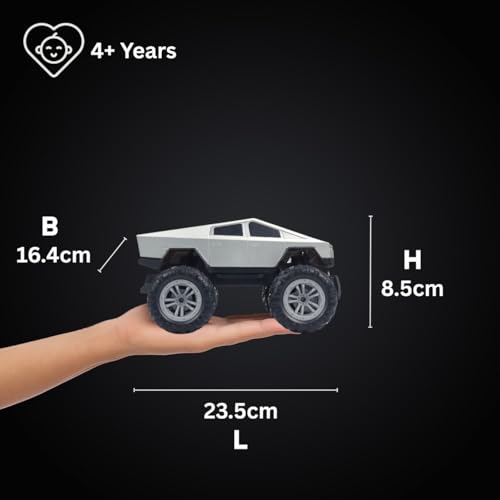 Popsugar Off Roader Rechargeable Remote Control Car | RC Car Monster Truck | 4 Headlight Modes | Lithium Battery | C-Type Charging | 2.4GHz Remote Controller | Made in India, Silver - Image 5