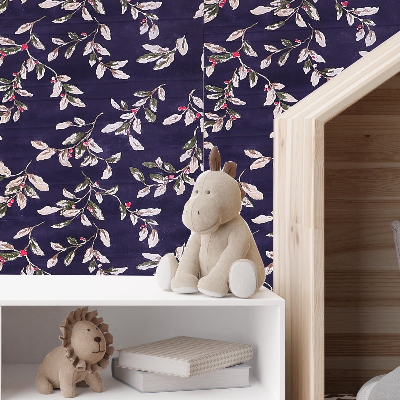 2 Rolls Bedroom Flower Wallpaper Peel and Stick Wall Decal Room Decoration for Home Office (2 Meters) - Image 3