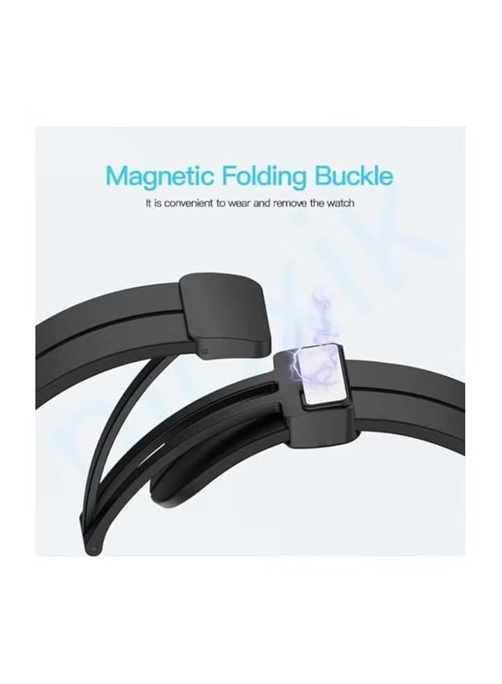 TIGER Silicone Magnetic Clasp Smart Watch Strap – Soft, Sweatproof Replacement Band with Boat Wave Design | Adjustable Sport Watch Belt Compatible with Most Smart Watches | Durable, Skin-Friendly Wristband for Daily Wear, Fitness & Office - Image 3