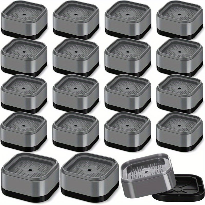 16 Pack Furniture Risers Adjustable Bed Risers Desk Leg Risers 1.38 Inch Stackable Heavy Duty Bed Lifts Square Raised Blocks For Table Desk Chair Couch Sofa Dorm Black - Image 1