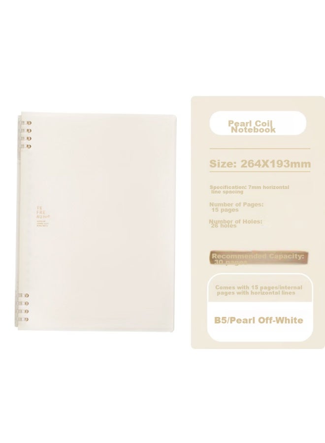 King Jim B5 Loose-leaf Notebook, Business Office Student Journal, Notebook, Diary, Spiral Notebook, Pearl Off-white 9855tte-gsr - Image 2