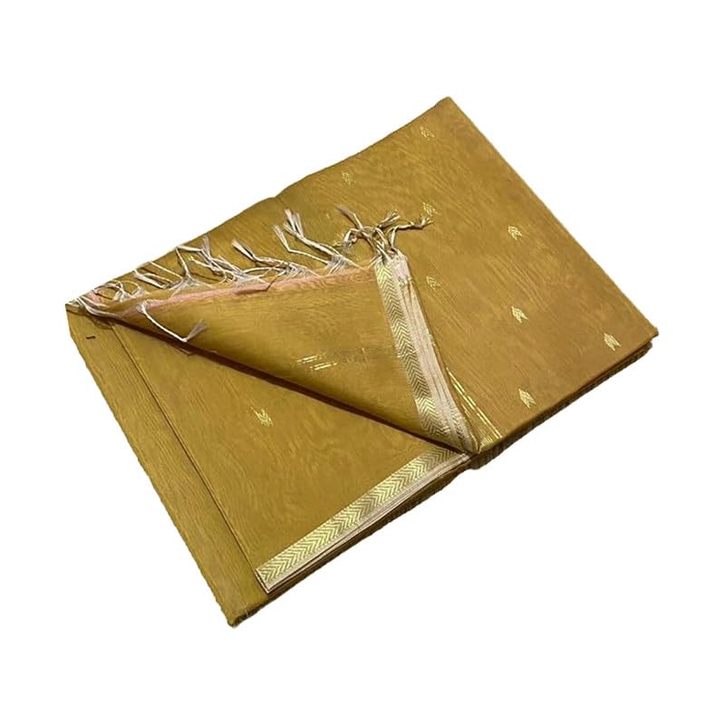 SheenKraft | Women's Semi Tussar Silk Zari Weaving Saree with Running Blouse Attached (12594 Golden_Brown) - Image 4