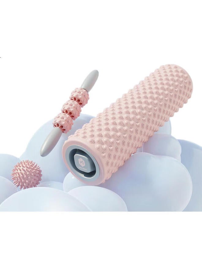 MIKE Mieke Foam Roller Massage Stick For Men And Women, Fitness Roller Muscle Relaxation Massage Stick Yoga Column Fascia Ball Set, Monet Pink - Image 1