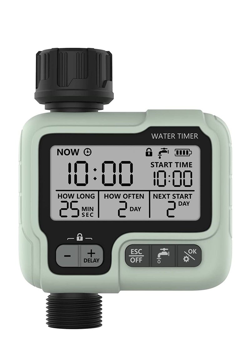 Taimi - Digital Water Timer, Sprinkler Timer Programmable with Rain Delay, Garden Hose Timers for Watering Large LCD Display, Manual Irrigation Mode, IPX5 Waterproof Lawn Patio Farm - Image 1