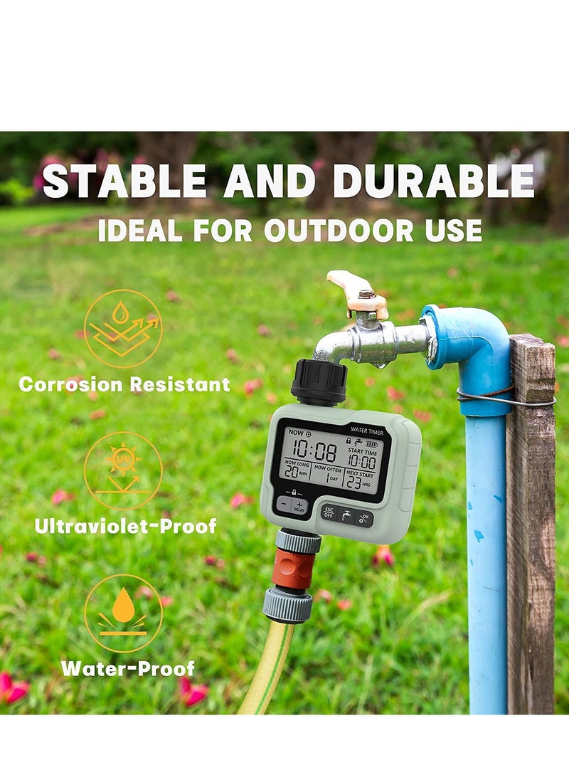 Taimi - Digital Water Timer, Sprinkler Timer Programmable with Rain Delay, Garden Hose Timers for Watering Large LCD Display, Manual Irrigation Mode, IPX5 Waterproof Lawn Patio Farm - Image 1