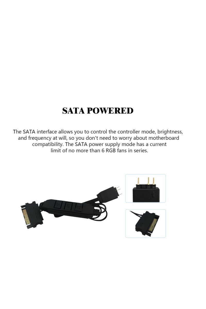 Thermalright 5V A-RGB Computer Fan Controller, 5V 3PIN Lighting Controller, PC Fan Controller, Support 3PIN/5V Lighting Interface, SATA Direct Supply - Image 3