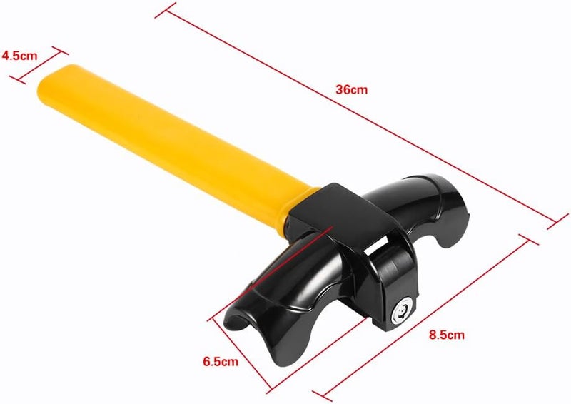 woobles Steering Wheel Lock, T-Shaped Universal Anti-Theft Car Van High Security Rotary Steering Wheel Lock with 2 Keys for Vehicle Car Truck Van SUV - Image 3