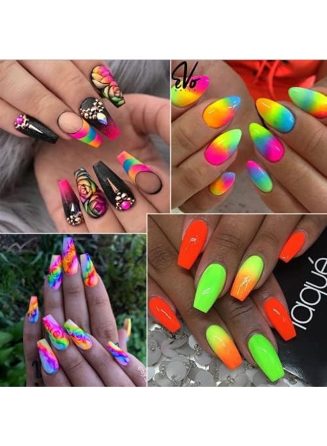 بودرة نيون ألوان الأظافر المتوهجة: تألقي بإشراقة لا مثيل لها! مضيئة للأظافر وللجسم  12 قطعة - Image 5