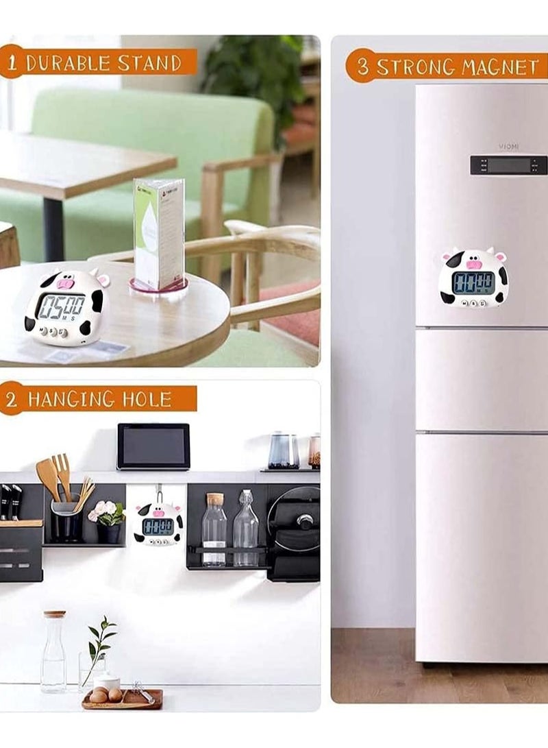 HOMESTAR White Cute Cartoon Animal Countdown Timer, Magnetic Digital Cooking Timer, Hangable Alarm Clock With Stand - Image 4