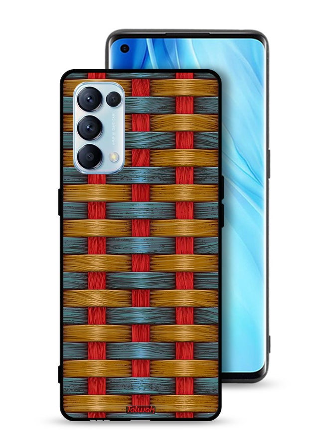 Tolwak Oppo Reno5 Pro 5G Protective Case Cover Strips Art Pattern - Image 1