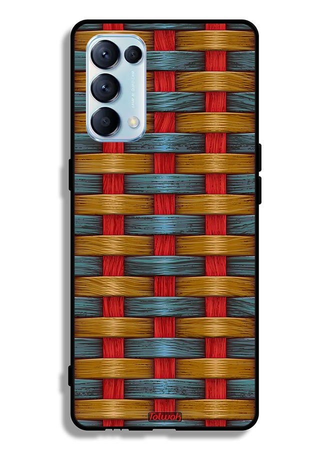 Tolwak Oppo Reno5 Pro 5G Protective Case Cover Strips Art Pattern - Image 2